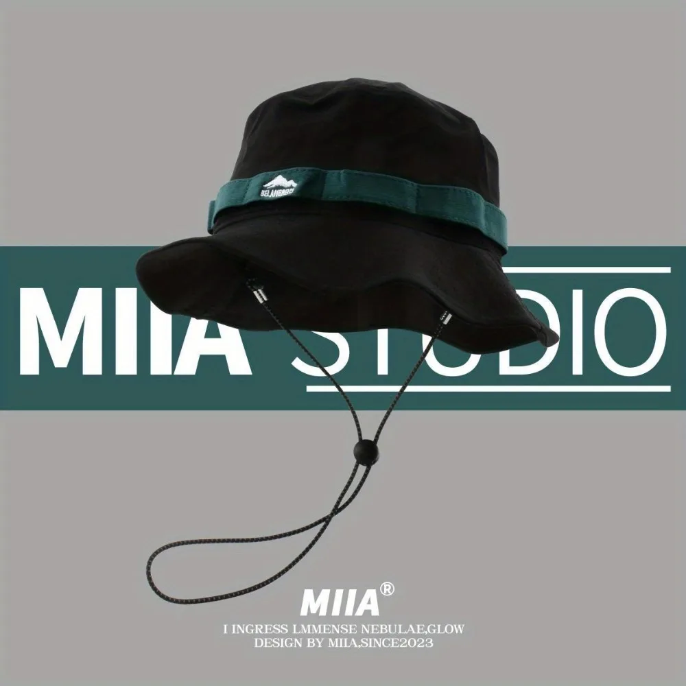 قبعة صياد السمك برباط للرجال - قبعة دلو للشمس قابلة للتنفس، حماية من الشمس للتخييم في الهواء الطلق في الربيع والصيف