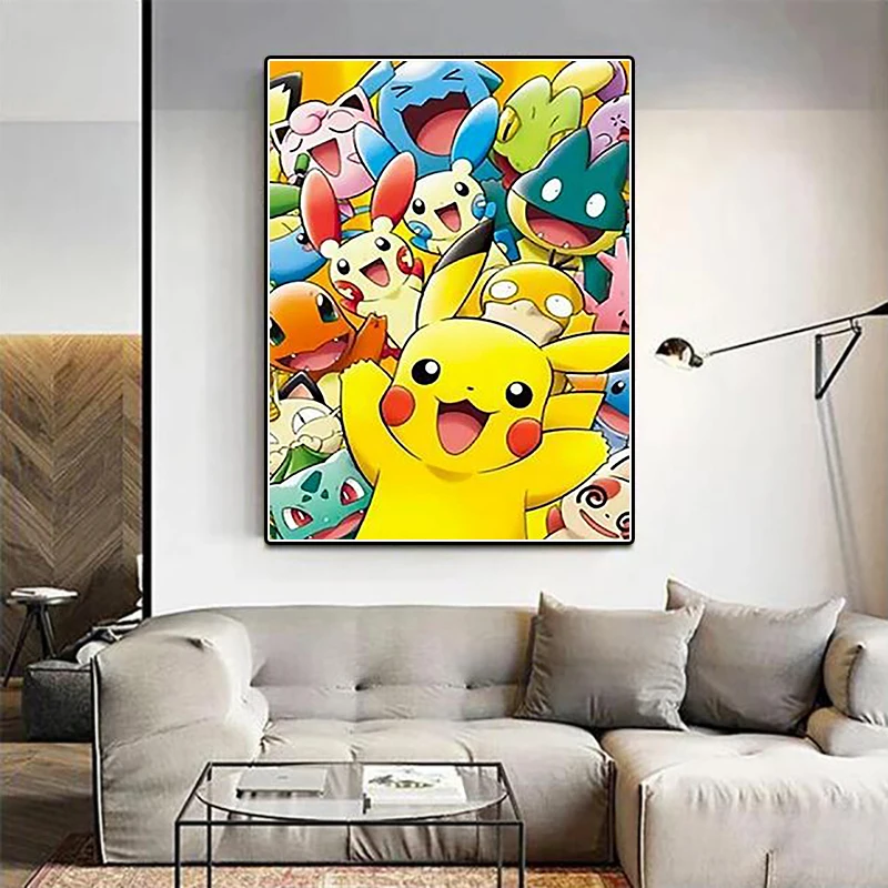 Pokemon 5D DIY zestaw do malowania diamentowego Picchu kreskówka haft krzyżykowy ręcznie robiony diamentowy mozaika prezent