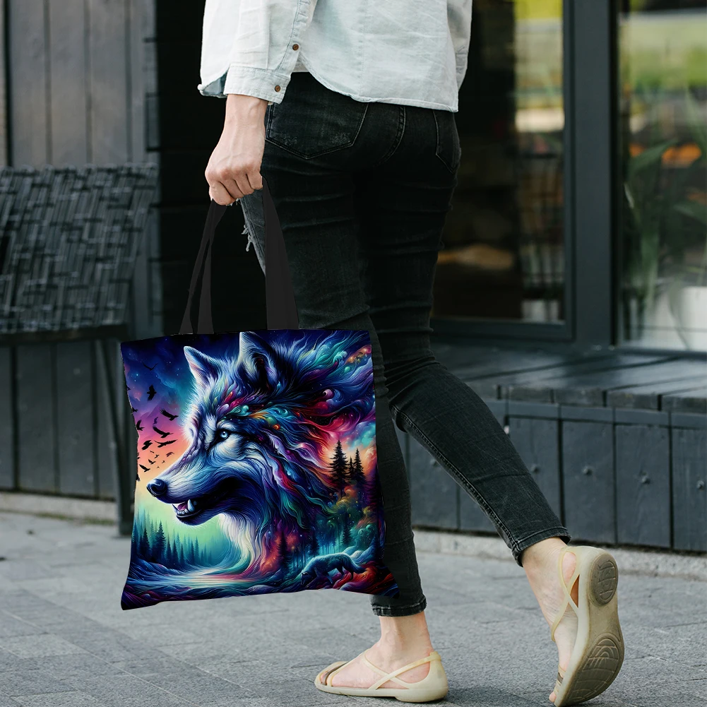 

4шт льняная большая сумка большой емкости Wolf