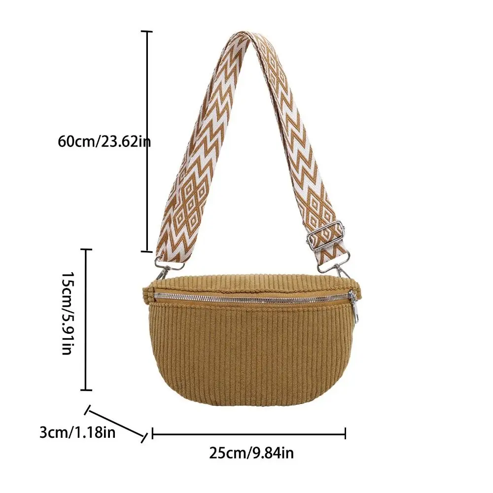 حقيبة خصر سروال قصير عصرية متعددة الجيوب وسحاب حقيبة صدر للرجال بحزام جيتار عريض حقائب كروس في الهواء الطلق