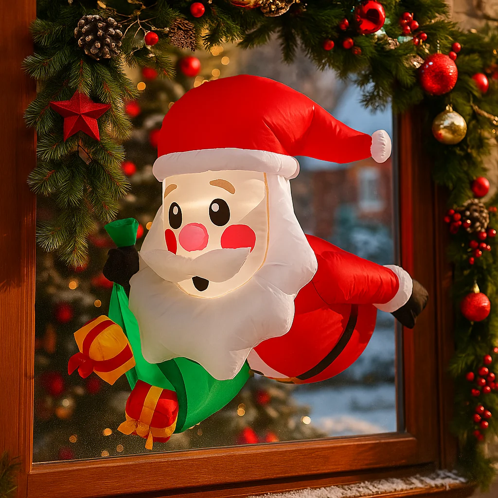 3.3FT زينة عيد الميلاد نفخ سانتا كلوز مع شنطة هدايا اللعب ساحة المنزل الحلي مع LED ديكور لعبة حفلة عيد الميلاد #6
