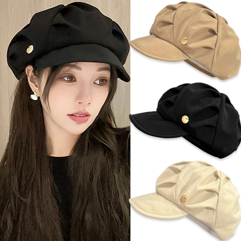 Autumn Winter Felt Beret Hats Women Fashion French Painter Hat Girls Trendy Solid Color Berets Ladies Multicolored Flat Cap