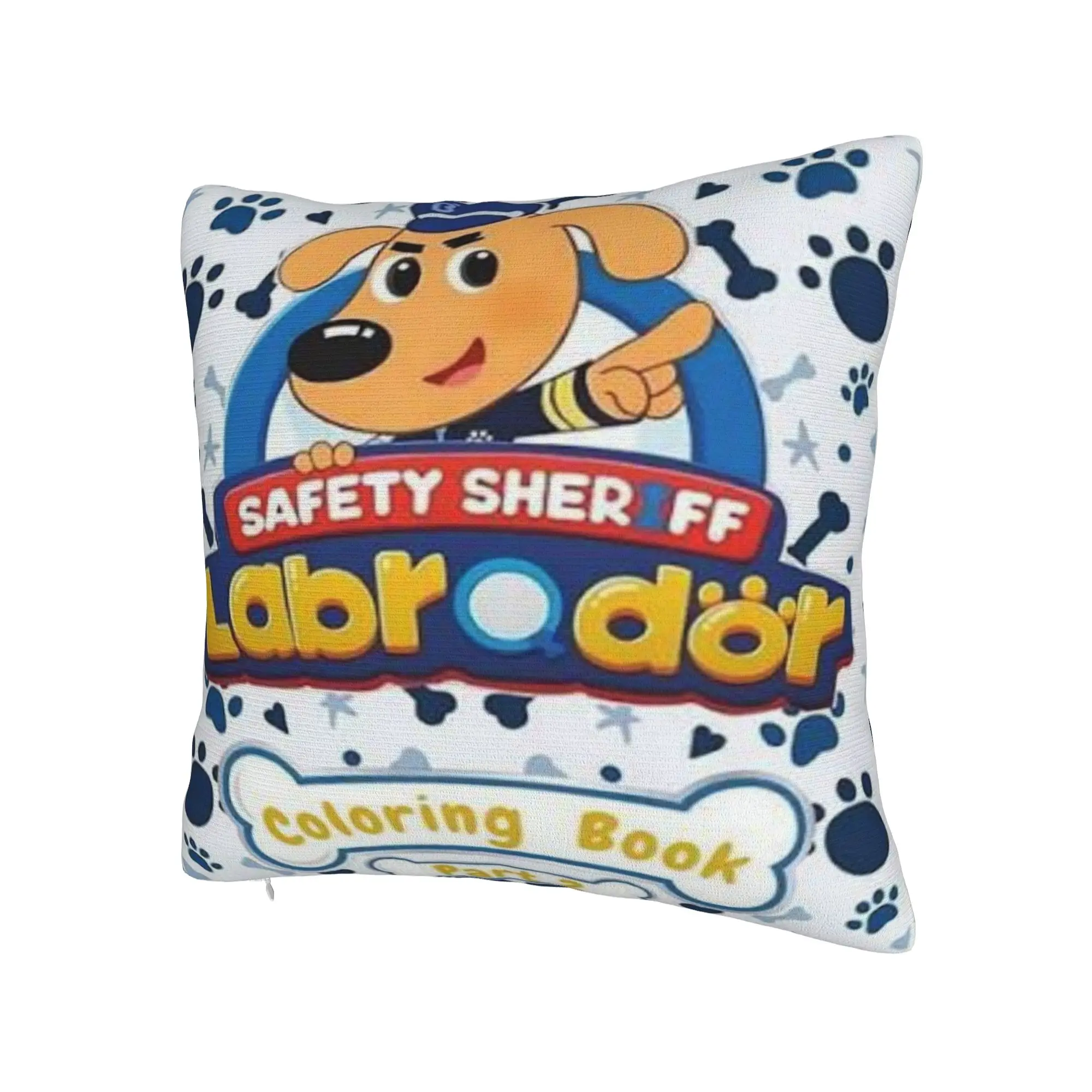 Home Decoration Safety Sheriff Labrador  Pillowcases Merch  Pillow Cover Square Multiple Sizes