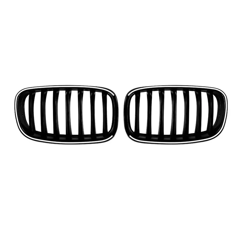 

For BMW X5 E70 X6 E71 2006-2013 Compatible Car Front Kidney Grille Air Intake Grille With LED Light Single Line Vertical Design