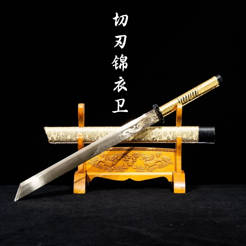 Longquan Jinyiwei Tang Heng Knife, High Manganese Steel Sword, Film and Television Craft Gift, Sword Collection Decoration