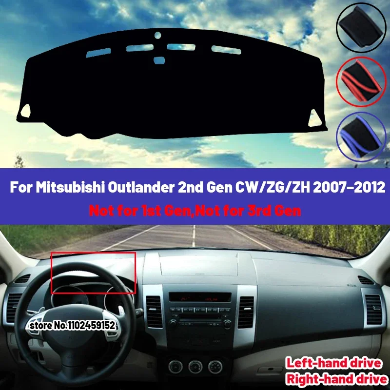 

High Quality For Mitsubishi Outlander 2007~2012 Car Dashboard Cover Mat Sun Shade Avoid Light Pad Carpets Anti-UV 2009 2010 2011