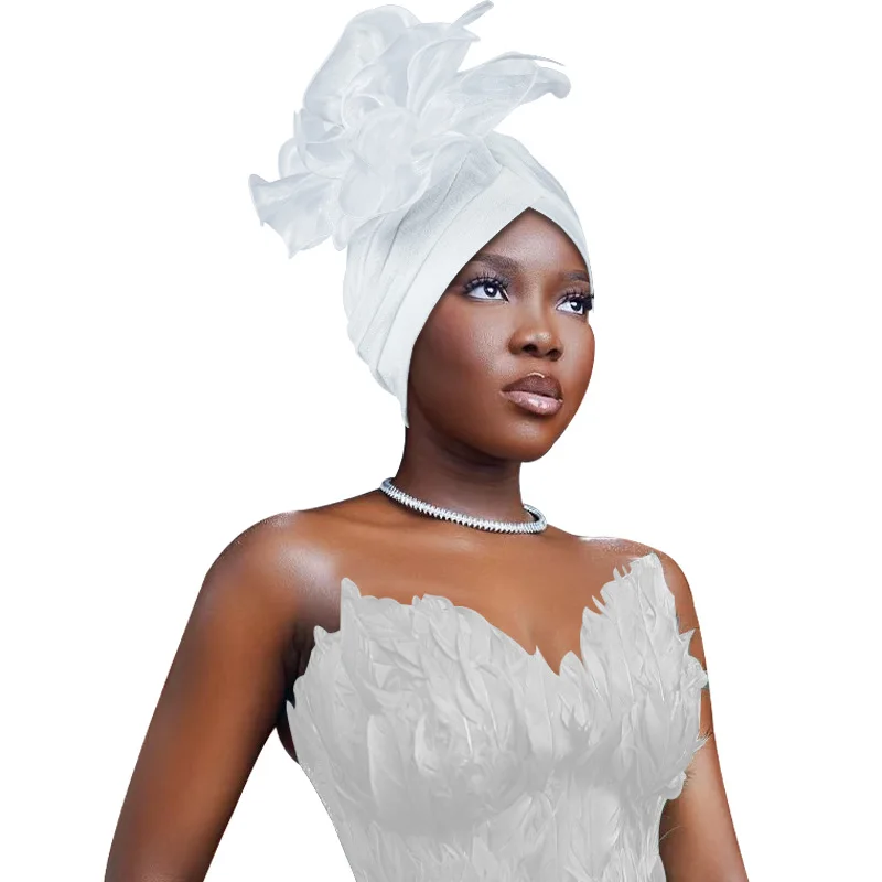 African Lady Head Wraps Turban Cap for Women Muslim Autogele Headtie Party Headwear Wedding Auto Geles African Headtie