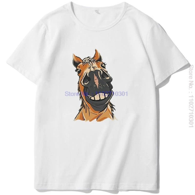 Horse Chops Equestrian Riding Fashion Graphic T Shirts Cotton Short Sleeve T Shirt Summer Tees Tops O-Neck Mens Print T Shirt