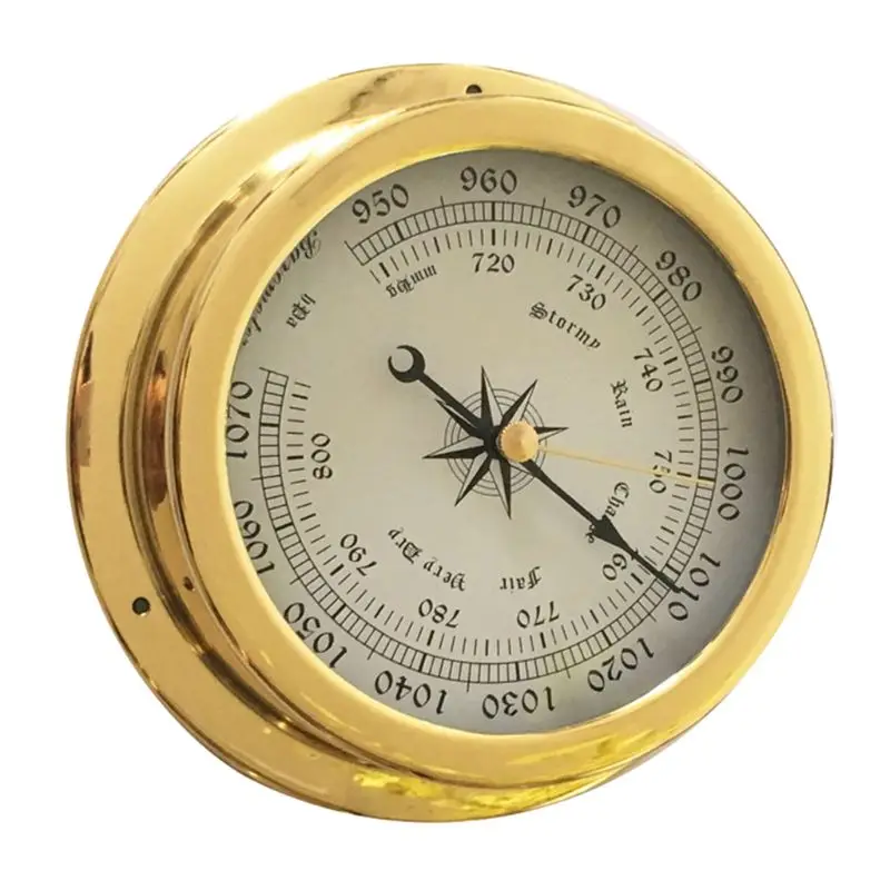 4 Pieces Thermometer Hygrometer Barometer Clock Marine Barometer Lightweight