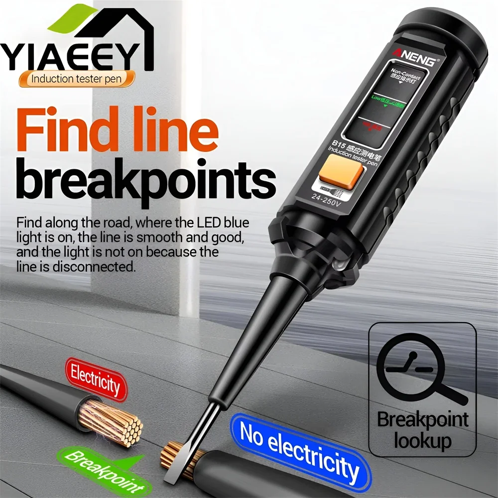 

ANENG B15 Induction Teste Pen Highlight Color Light Professional AC Voltage Detection Electrician Screwdriver Testing Pen Tools
