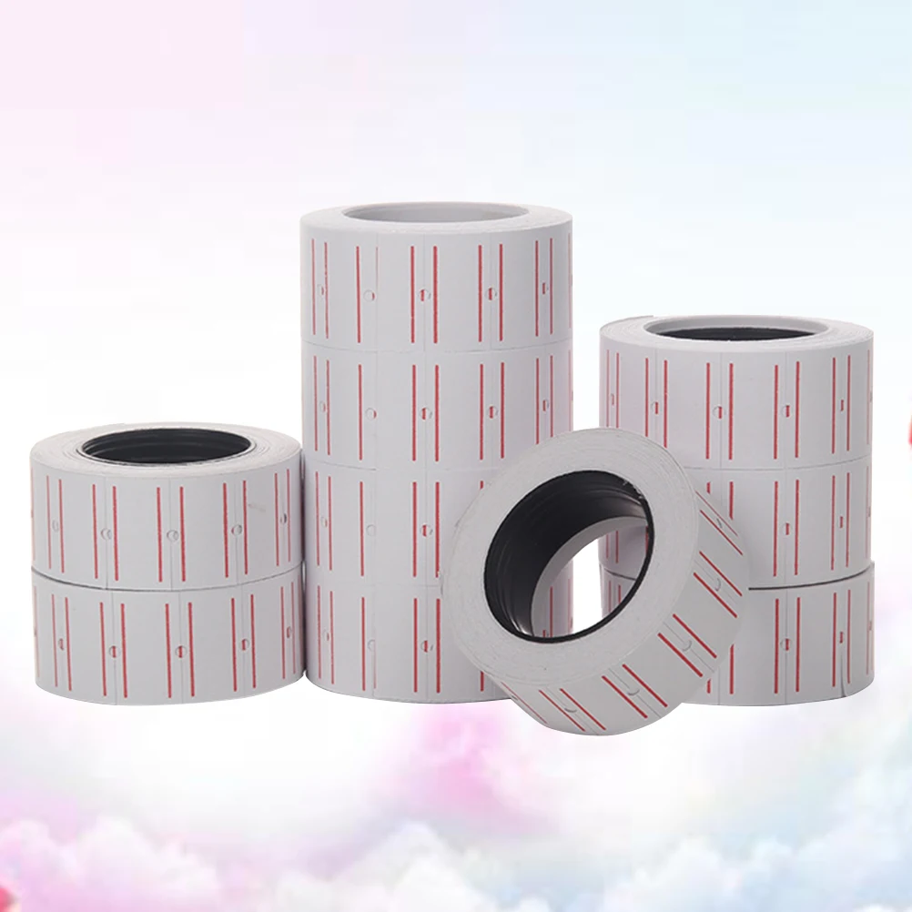 10 لفات من ملصقات ملصقات رمز السوبر ماركت الورقية لتصميم خط وضع العلامات على رف متجر المواد الغذائية الشفافة #5