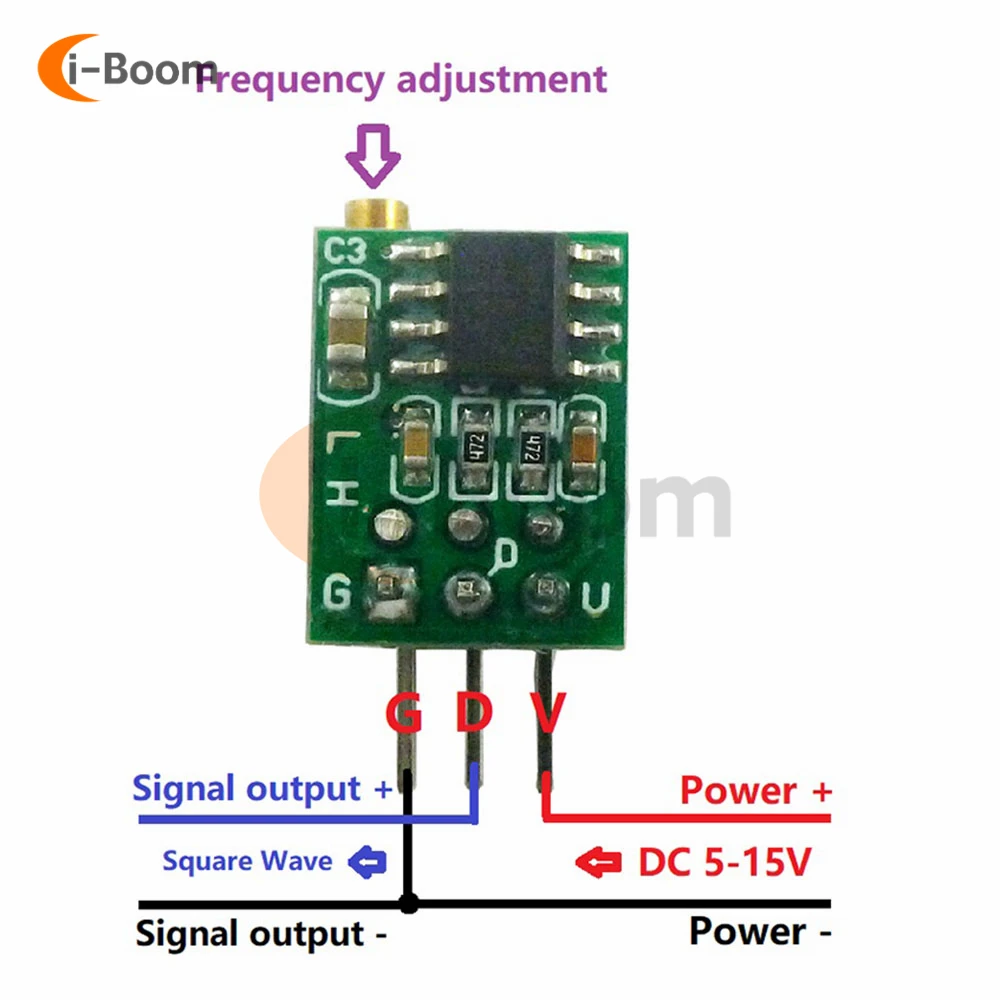 50Hz-6Khz 0.8Hz-60Hz Adjustable Signal Generator TP354 NE555 Module Square Wave Pulse Generator Oscillator Output Signal Source