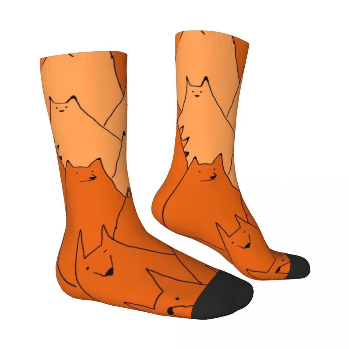 Funny Fox Socks Wild Animal Novelty Stockings Autumn Non Skid Girls Socks Warm Soft Graphic Running Sports Socks