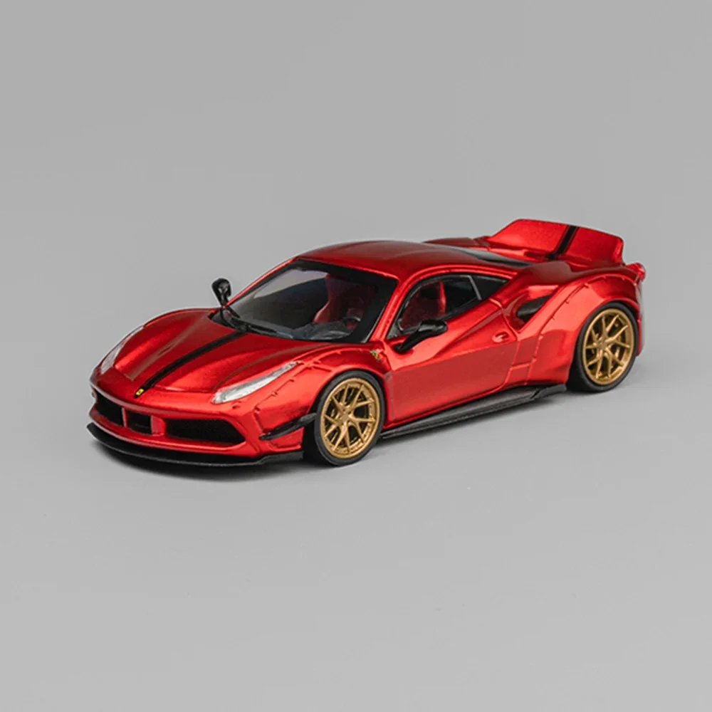

CM 1:64 Model Car 488 Duck Wing Wide Body Alloy Refitting -Metallic Red