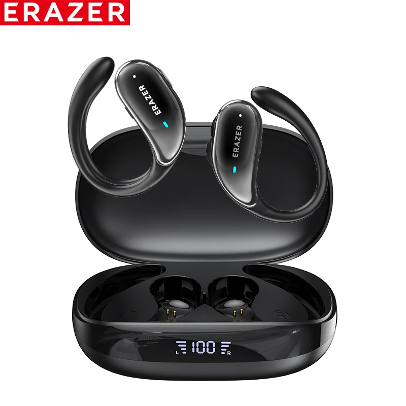 ERAZER XT80pro TWS AI Bluetooth-oortelefoon Sport Draadloze hoofdtelefoon Aanraakbediening Oorhaken Headsets Actieve ruisonderdrukking