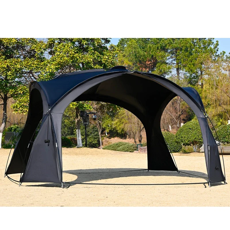 Ultra Thick Large Space Dome Canopy Tent outdoor Camping Windproof Rainproof Sunshade Silver and Black Coated