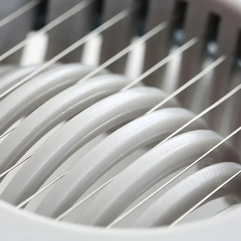 Multipurpose stainless steel egg slicer — durable cutter for hard boiled eggs & fruit garnish 6