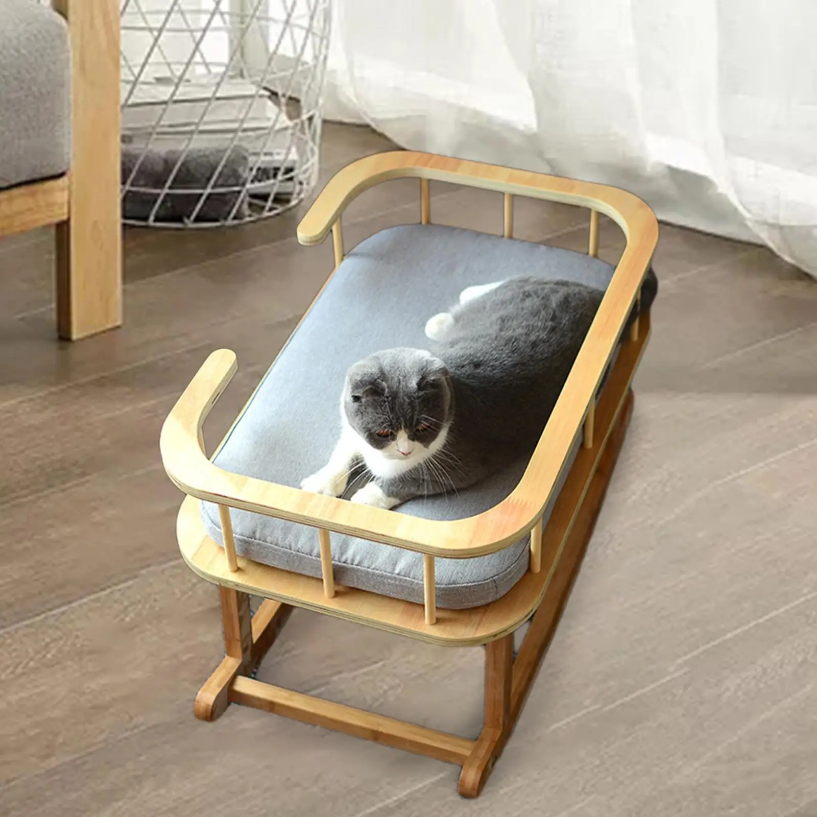 Cat Sofa Elevated Cat Bed Detachable Washable Pet Bed Lounger Cat Bed Beach Chair Bed Cat Rest Hammock for Kitty Indoor Cats