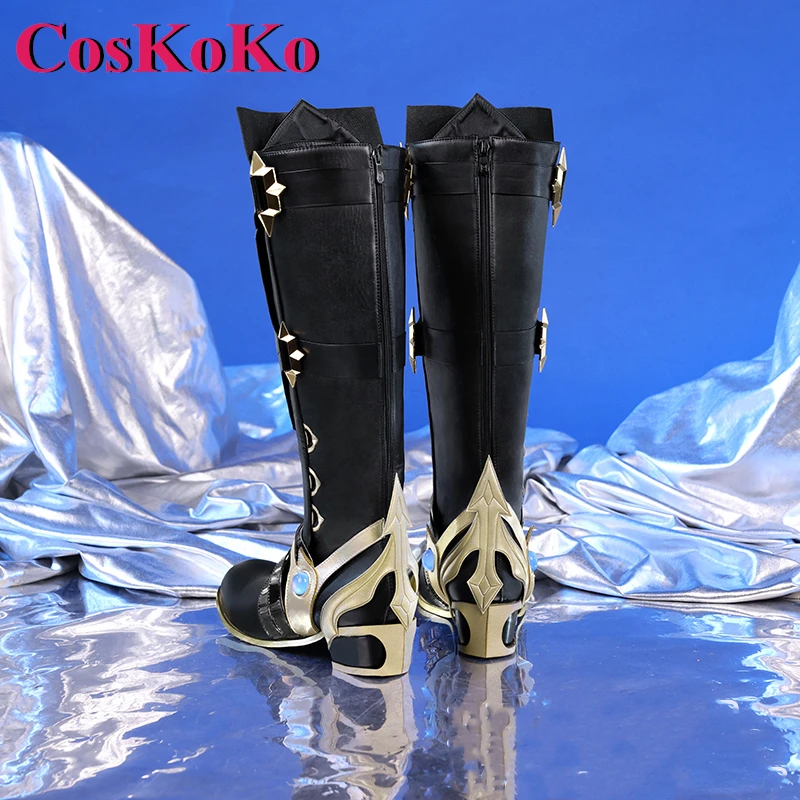 CosKoKo Il Dottore Shoes Cosplay Anime Game Genshin Impact Fatui Fashion High Tube Boots For Unisex Party Role Play Accessories