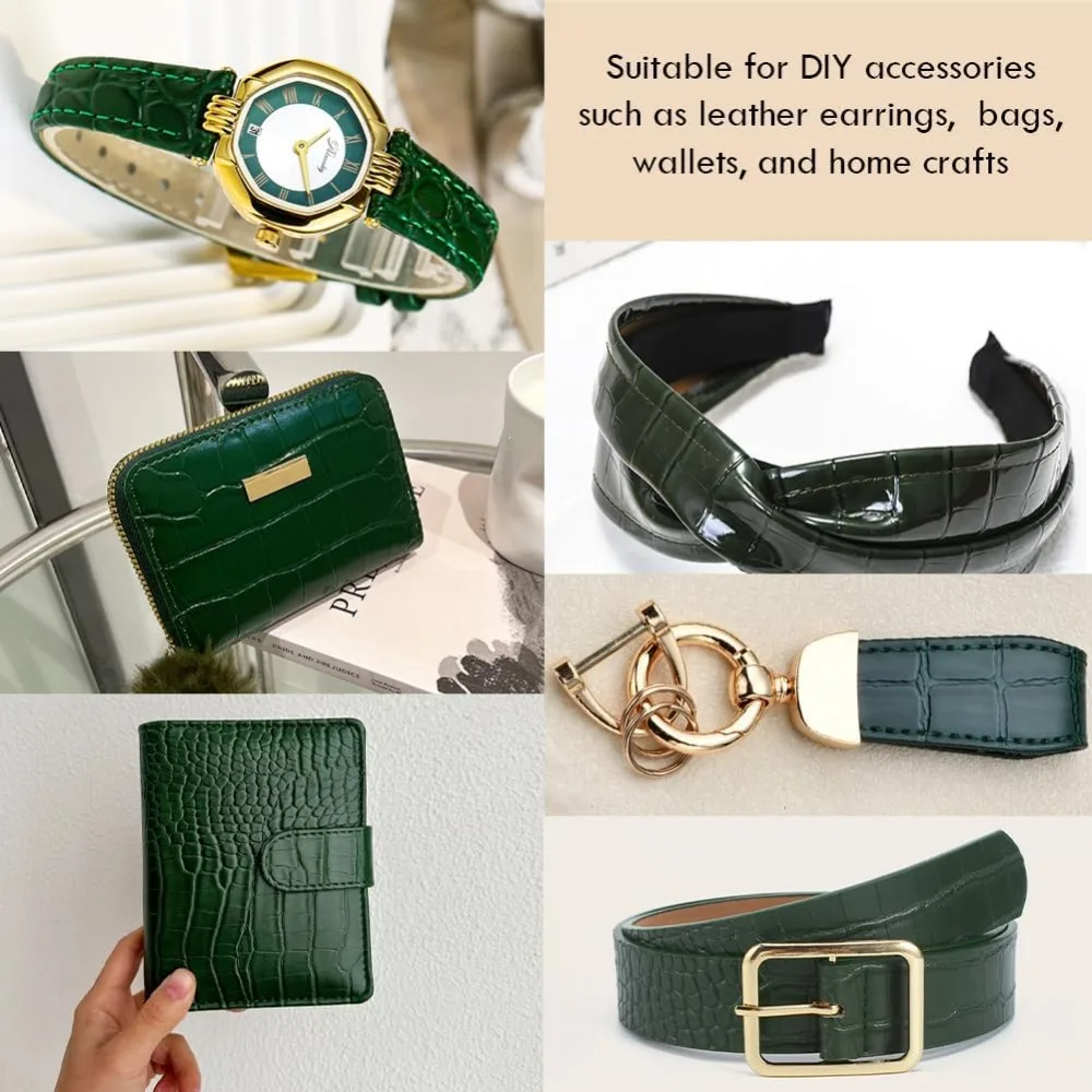 نسيج جلد التمساح 53 "x 12" فو بولي PU لصنع تنقش الخياطة الجلد الحبوب صفائح المواد DIY بها بنفسك المفروشات الحرف حقائب اليد #5