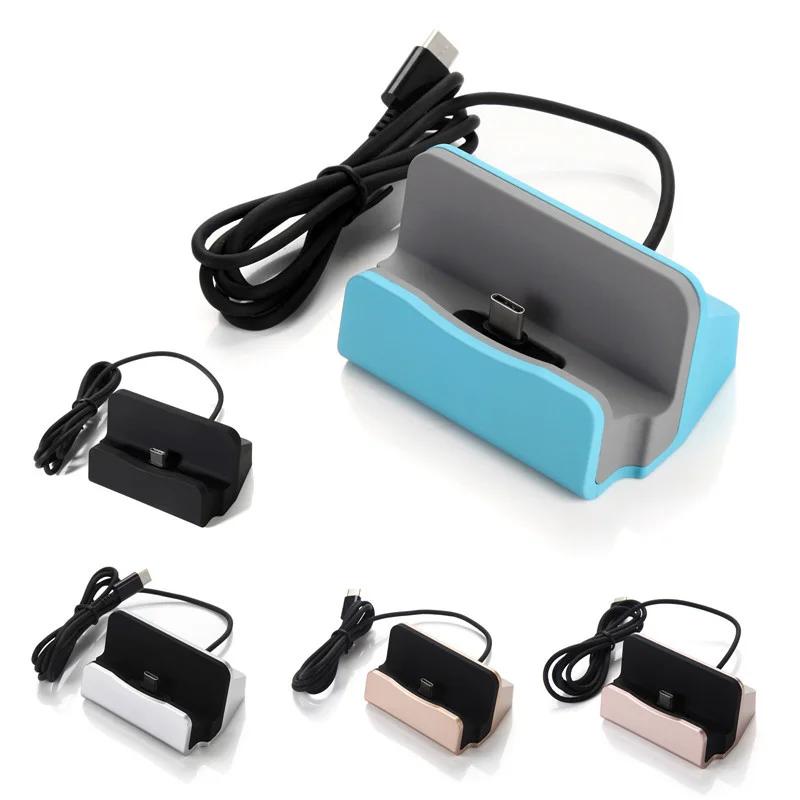 

2-in-1 USB Cable Data Phone Charger Desktop Dock Stand Station Micro USB Charging Type-C for Samsung S8 for Huawei Mate 20 P30