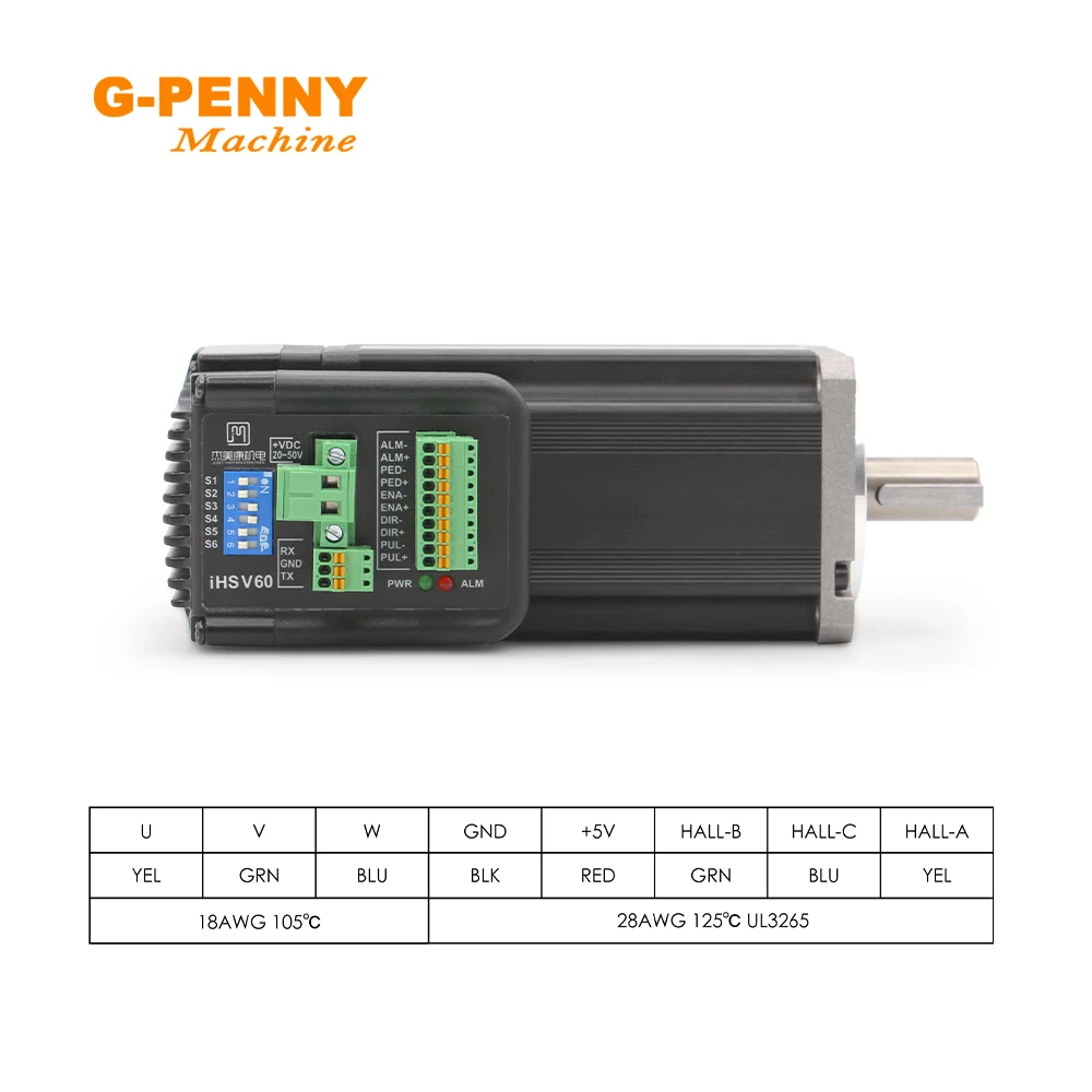 G-Penny 400W JMC 3000rpm الإصدار-6 محرك سيرفو مع سائق 1.27N.m محرك سيرفو صغير وسائق