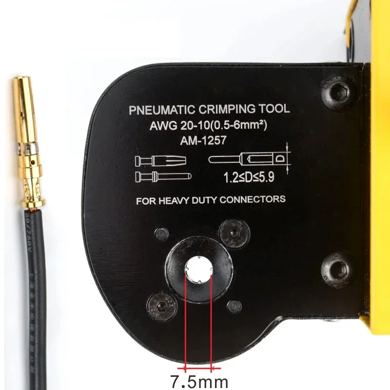 AM-1257 Pneumatic Aviation Terminal 4-Core Coaxial Crimping Machine; Heavy-Duty Connector Terminal Crimping Machine