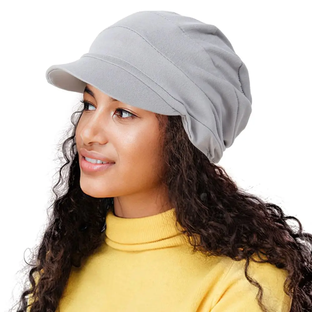 Stylish Breathable Slouch Hat Cozy Adjustable Slouchy Caps Satin Lined Oversized Beanie Unisex
