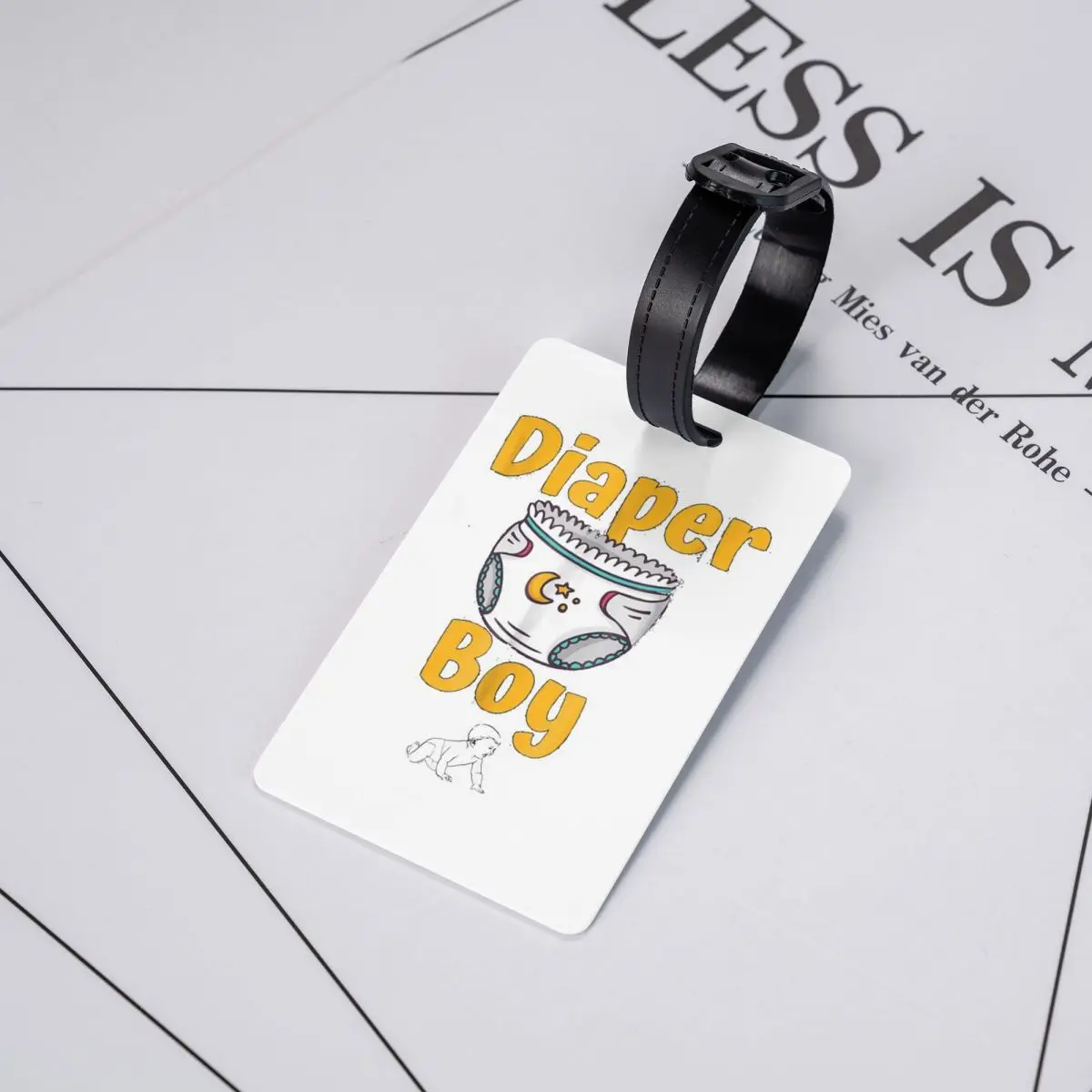 Etiquetas de Equipaje con Diseño de Niño en Pañal, Accesorios para Maletas, Etiqueta de Identificación para Equipaje de Viaje, Portaetiquetas con Nombre, Dirección e Identificación