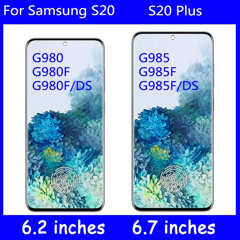 Super AMOLED For Samsung S20 Plus S20+ G985F/DS G986B LCD Display Digital Touch Screen For Samsung S20 G980 G981B LCD