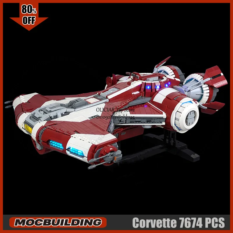 

UCCS Class Light Corvette MOC Building Blocks Starfighter Technology Bricks Spaceship Toys Collection Transportion Xmas Gifts