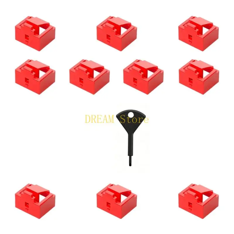 Pack Of 10 RJ45 Networking Port Dust Covers With For Computer Office Equipment Best Sale