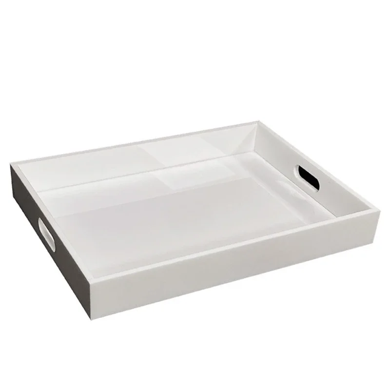 

White simple cosmetics skin care products storage tray dresser bedroom household large capacity acrylic