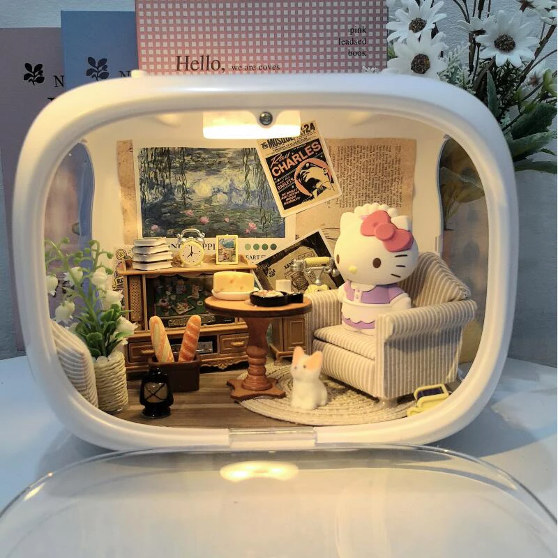 

Hellokitty Ornament Kawaii Cartoon Kt Material Package Ornament Decoration Toy Figurine House Doll Christmas Gift