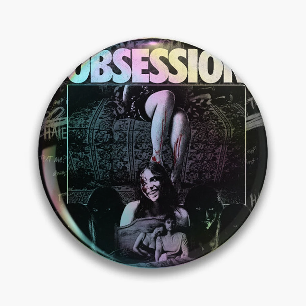 Obsession Movie Pin Holographic Star Heart Pin Brooches Laminated Button Fashion Accessory