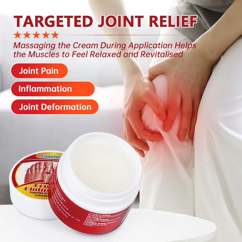 Sumifun 20g Gout Treatment Ointment Artritis Finger Bunion Toe Pain Relief Analgesic Cream Feet Care Chinese Medical Plaster