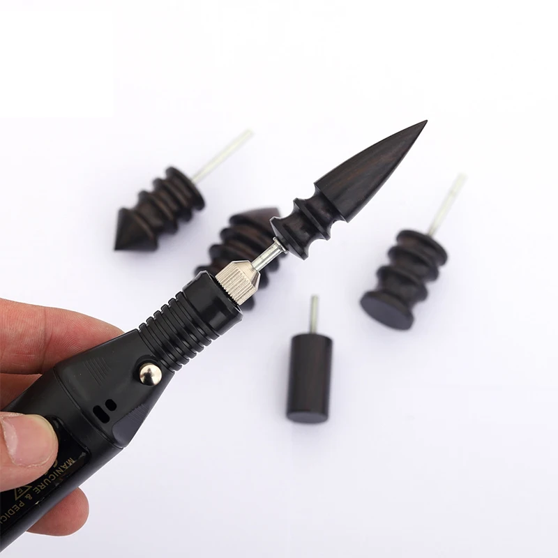 Leather Edge Polishing Slicker Black Ebony Wood Leather Burnisher Polished Rods Sandalwood DIY Tool Grinding Head