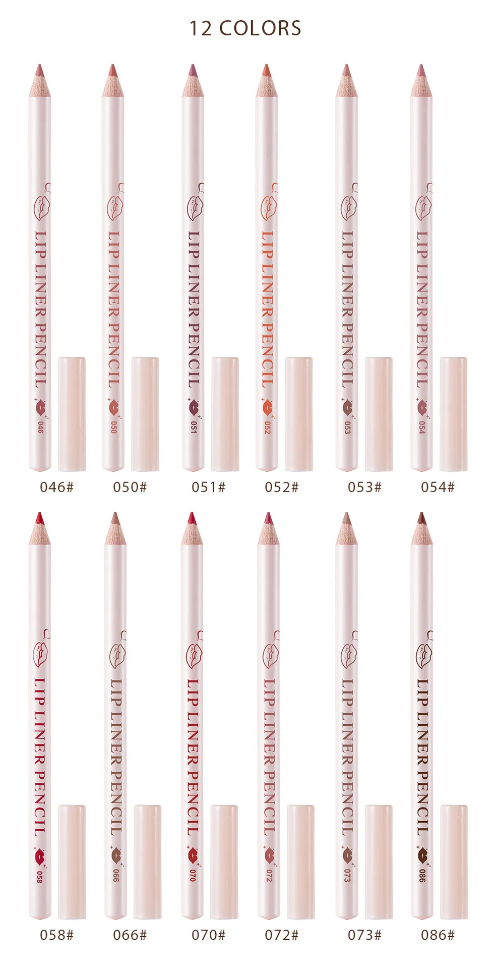 Menow 12 colori Lip Liner stereoscopico sviluppo del colore impermeabile, anti-sudore, senza sbavature idratante e finitura del tono della pelle