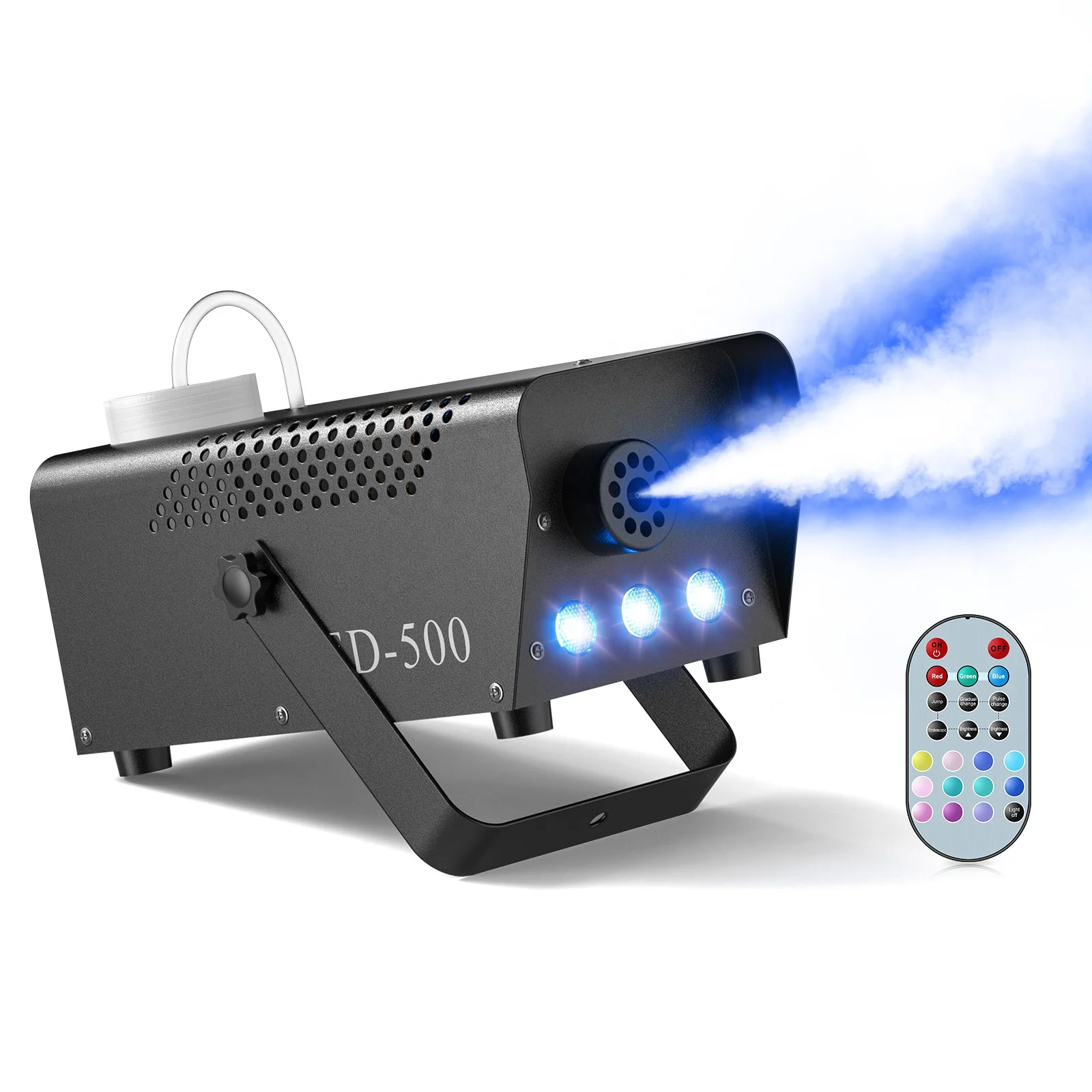 500 Watt Smoke Machine RGB 3 Light Emitting Diode Mixer with Remote Control Stage Smoke Ejector for Party DJ Disco Halloween