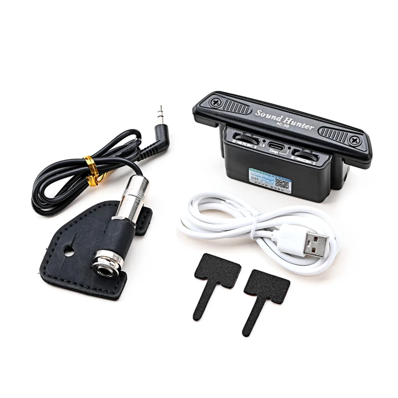 

Black Guitar Active Sound Hole Pickup Guitar Transducer Amplifier with Long Cable & for Acoustic Guitars