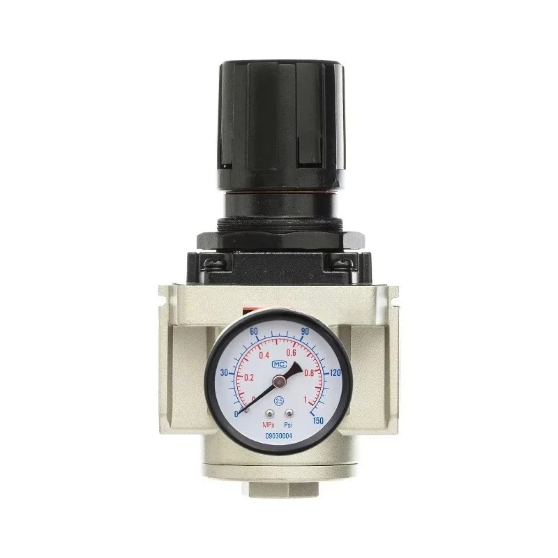 Pneumatic air pressure regulators with piping valves and piping industrial filters