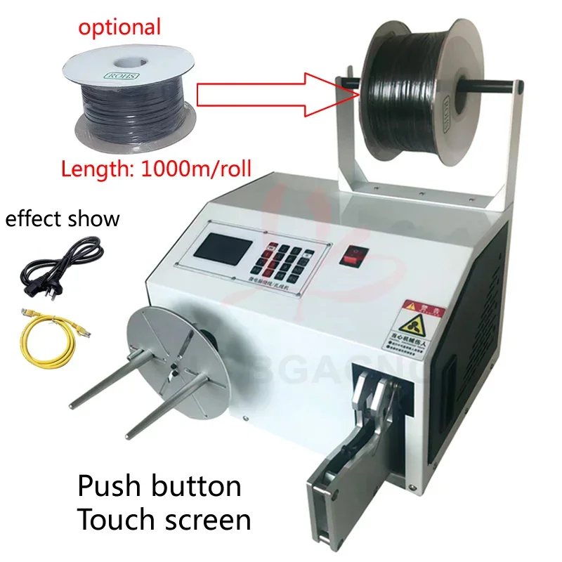 Automatic Small Cable Wire Winding and Binding Machine Intelligent Touch Screen or Push Button for Data Cable Cord Tie Winder