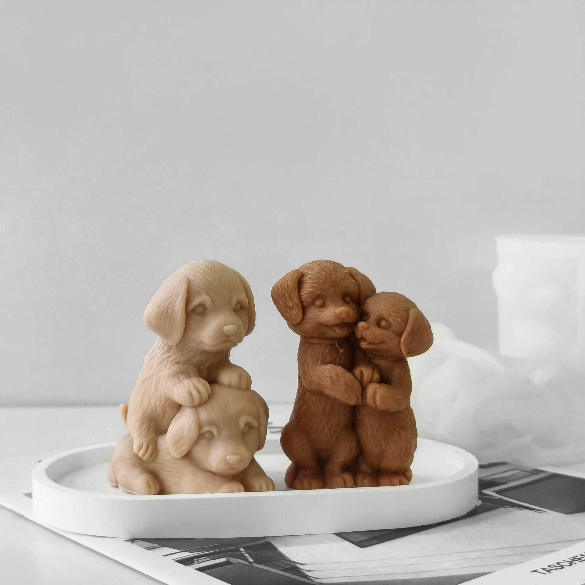 3D Labrador Dog Silicone Mold DIY Puppy Aroma Candle Plaster Ornament Mould Cute Animal Handmade Soap Candle Making Supplies