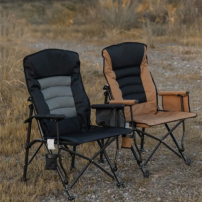 Adult Camping Chair Heavy Duty,Folding Lawn Chair for Outdoor Sports,High Removable Back,Folding Chair for Camping Fishing