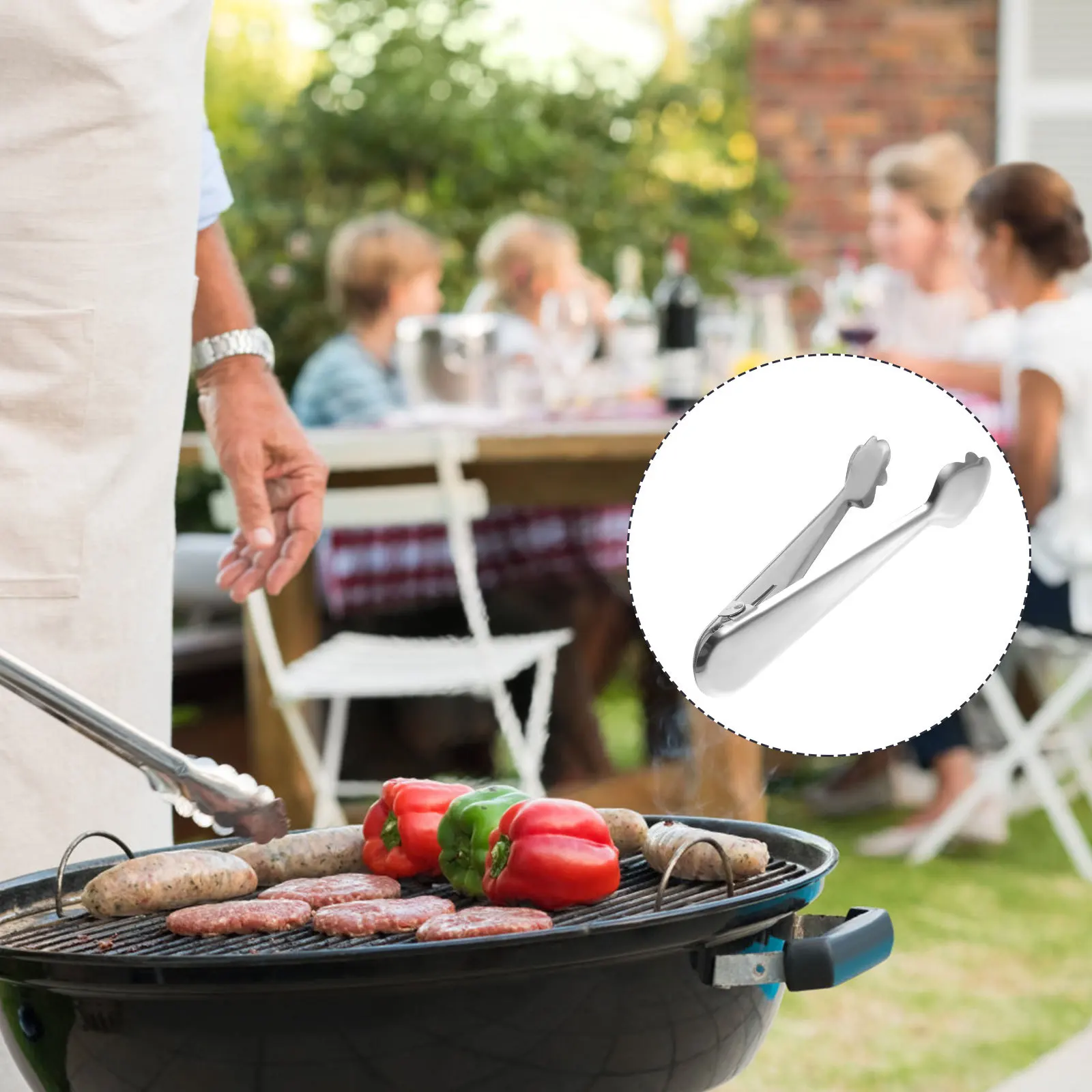 

Stainless Steel Food Tong Steak Clamp Barbecue Serving Clip Thick Corrosion Resistant Kitchen Grilling Tool Easy Clean