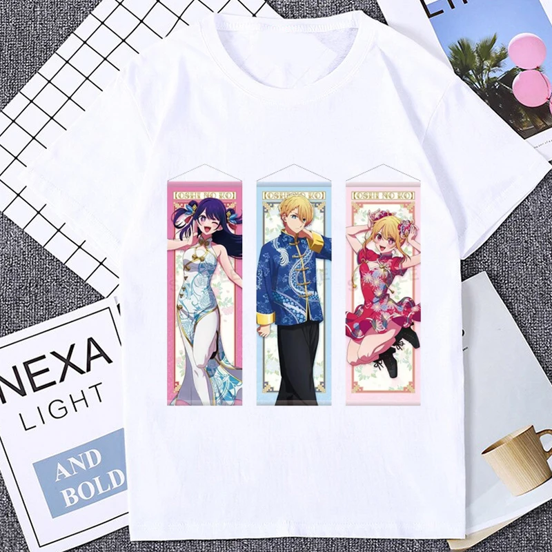 Oshi No Ko Anime Hoshino T-shirt z nadrukiem kobiet 2023 letnie ubrania Streetwear casualowe t-shirty z krótkim rękawem damskie koszulki Y2k