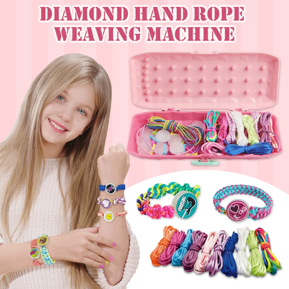 Girls DIY Braid Bracelet Making Toy Set DIY Wrist Strap Jewelry Making Kit Arts For Kids Girl DIY Making Chrisrmas Birthday Gift