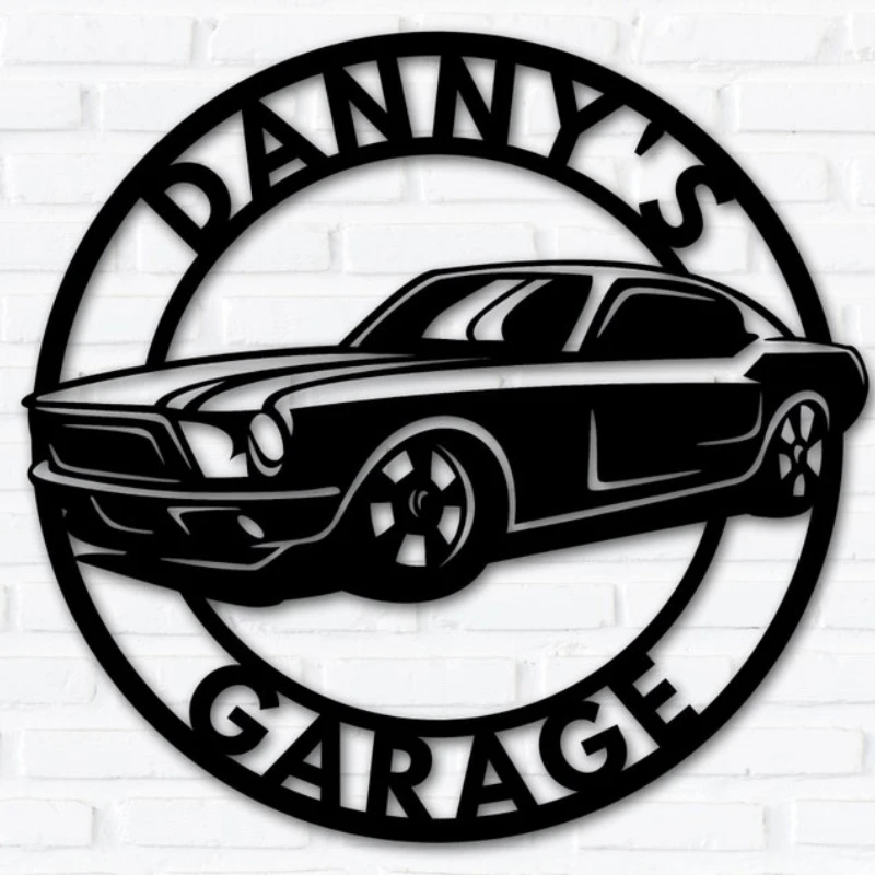 Personalized Metal Car Sign, Car Signs for Garage, Car Name Plaque for Man Cave Home Work Shop Game Room ,Mechanic Gifts