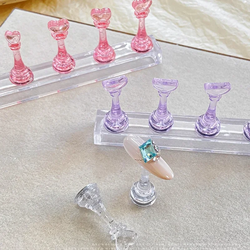 Support de présentation surélevé de 3 cm pour 5 faux ongles en acrylique, idéal pour l'entraînement et la présentation