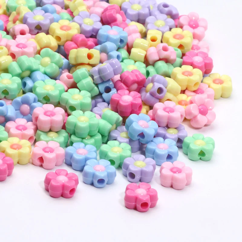 20pcs 13mm Multicolor Acrylic Flower Spacer Beads For Jewelry Making Bracelet Necklace Earrings Charm Diy Craft Accessories